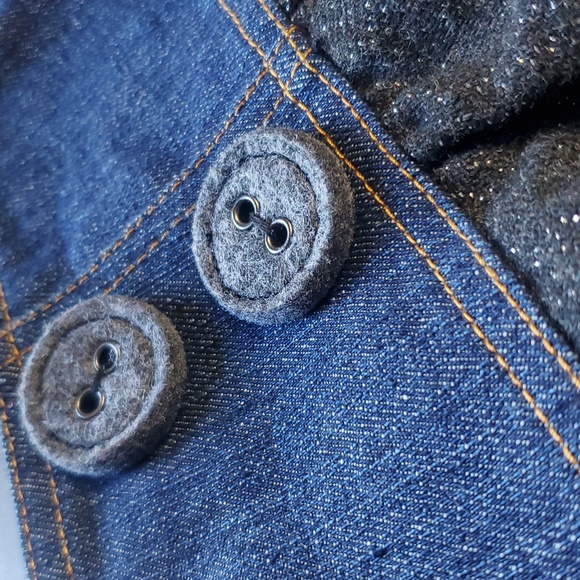 Custo Barcelona AZZURRA TULI denim skirt with cat print lining and wool buttons - Picture 7 of 13